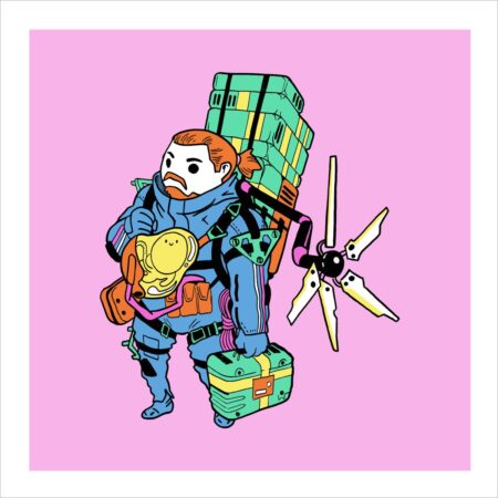 Illustrazione JoyPad Titans di Sam Porter Bridges da Death Stranding