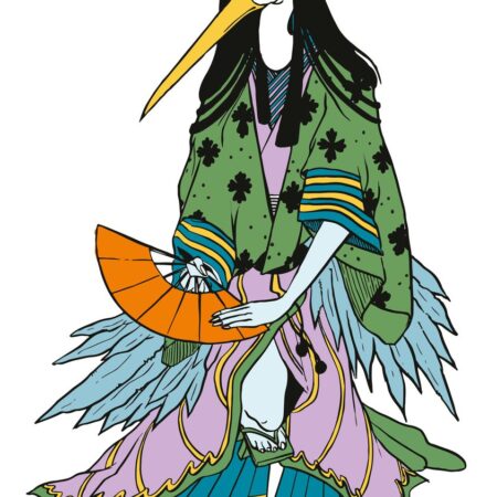 Stampa giapponese “Crane Geisha” di Raffaele Assorto