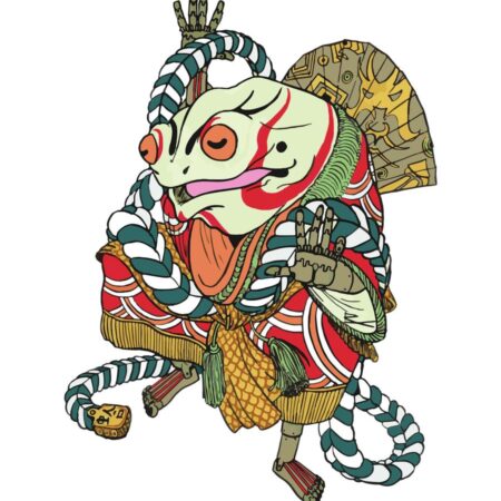 Stampa giapponese “Kabuki Frog” di Raffaele Assorto