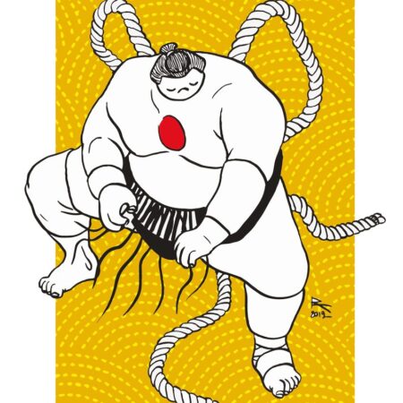 Stampa giapponese “Sumo” di Raffaele Assorto